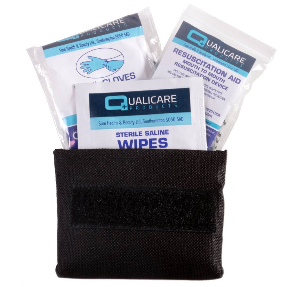 White Hinge First Aid Emergency Resuscitation Kit | Small Belt Pouch Mouth To Mouth Face Cover