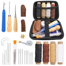 Leather Sewing Kit, Upholstery Repair Kit includes Wax Thread, Sewing Awl, Leather Sewing Needles of Various Sizes, and Seam Ripper, Leather Stitching