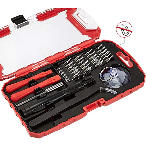 Amazon 32-Piece Electronics Repair Screwdriver Set, Red 1