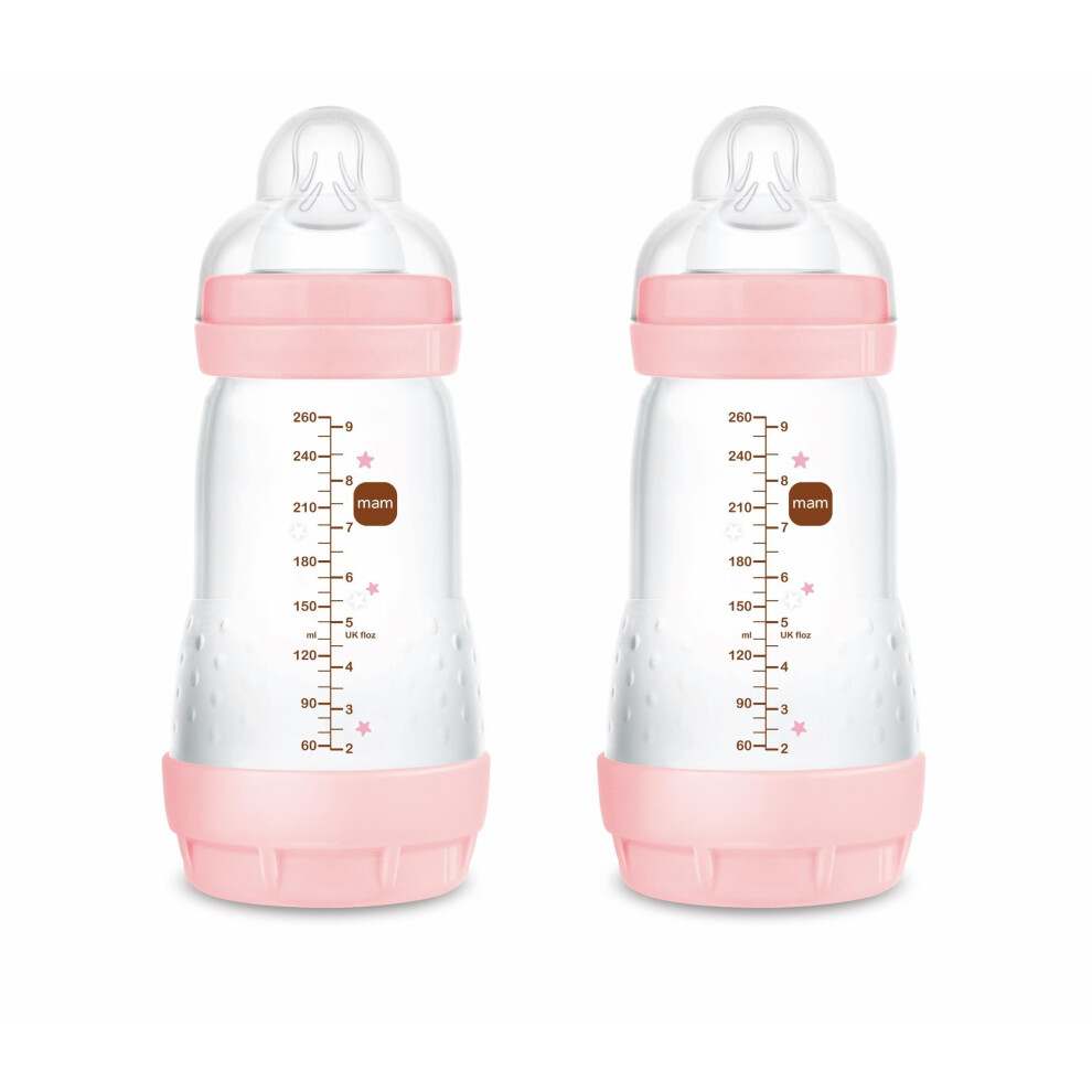A137 Easy Start Anti-Colic Bottle, Patented With Skinsoft Ultra Soft Silicone Teat, For Babies From 2 Months, Self-Sterilising In 3 Minutes, Blue Mam