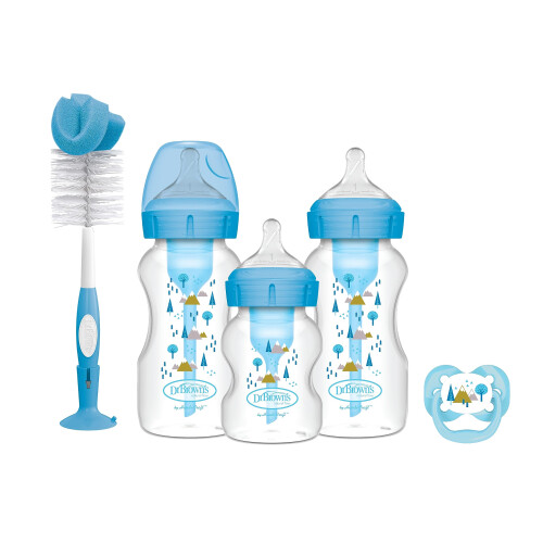 Dr. Brown - Options+ Weithalsflasche Blaues Geschenkset