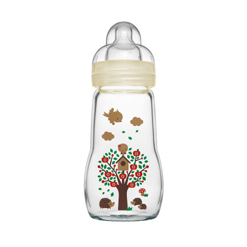 MAM Feel Good Glass Bottle, Packaging and Instructions in Foreign Language