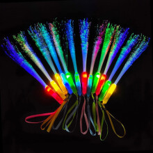 30pcs Light up Wand, Glow Sticks Party Favors, 3 Modes Colorful Flashing Fibre Optic Lights Sensory Wand LED Light Up Glow in The Dark Wands Sticks