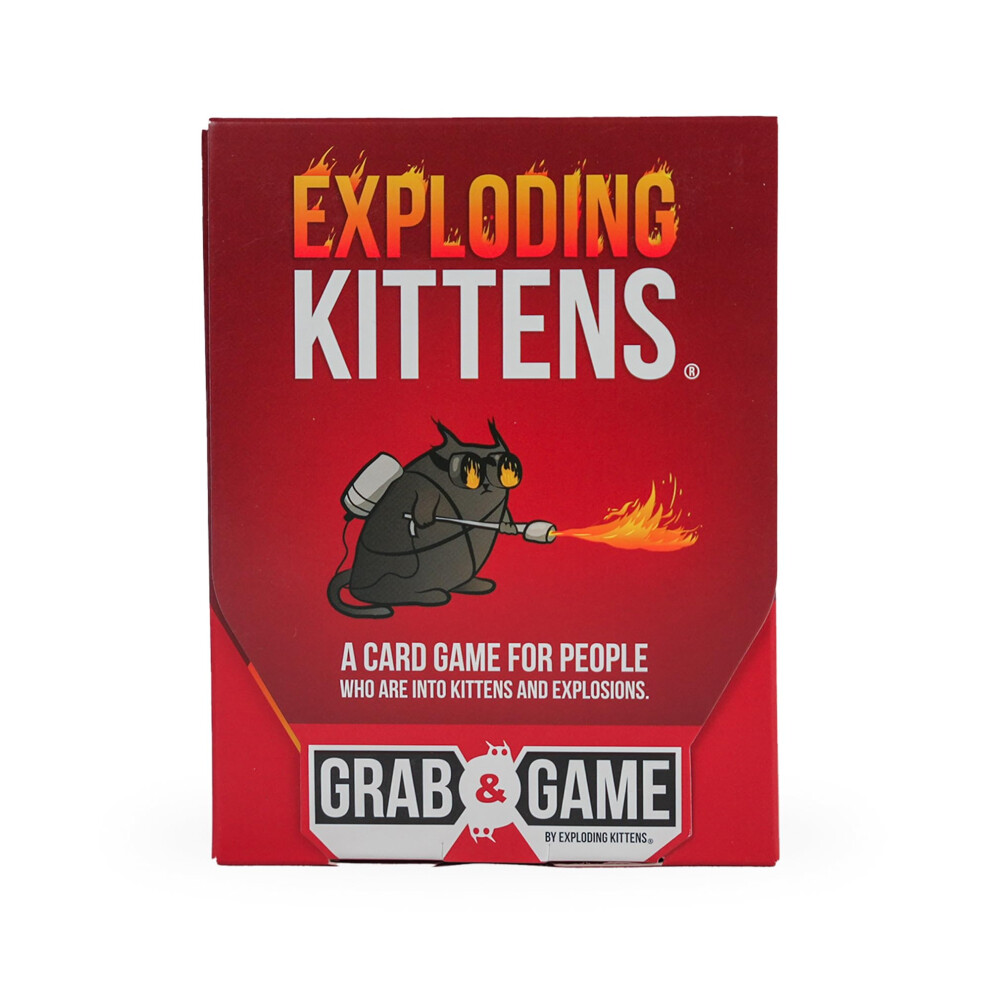 Exploding Kittens Grab & Game - Card Game For Families - Fast-Paced, Easy-To-Learn Game With Hilarious Original Artwork By The Oatmeal Creator, Ages 7+ (2-4 Players, 42