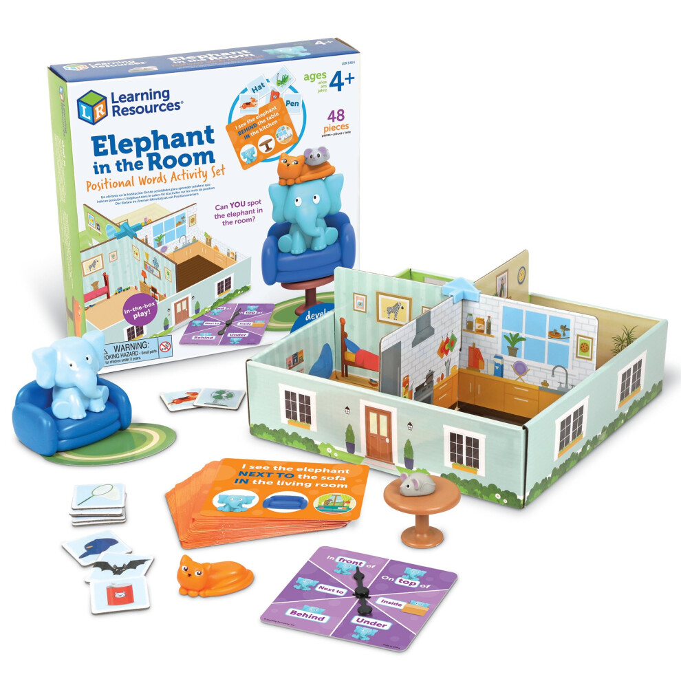 Elephant in the Room Positional Word Activity Set, Ages 4+, Educational Games, Games for Kids 4-8, Board Games for Kids 4-6