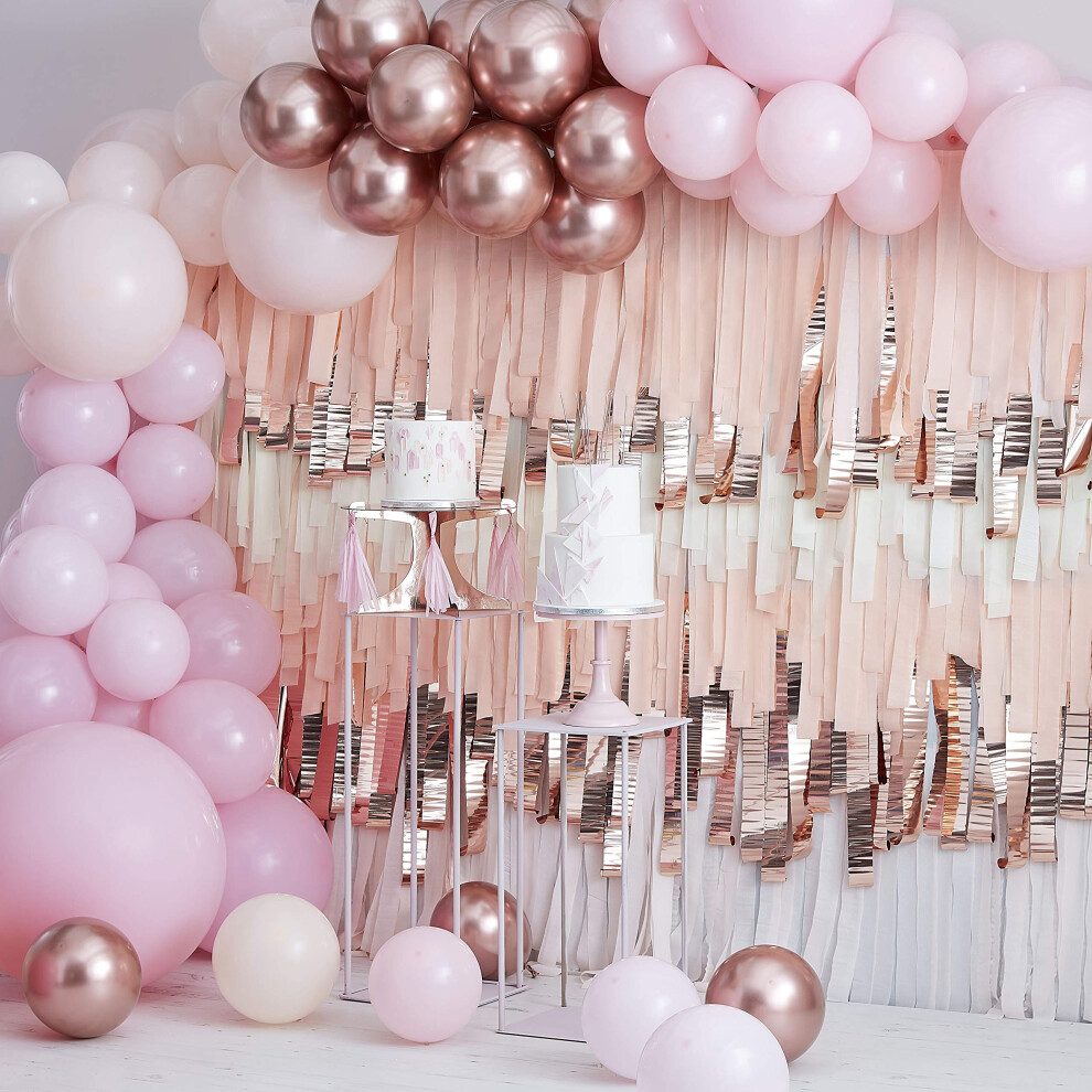 Pink and Rose Gold Chrome DIY Balloon Arch Kit Party Decorations 200 Pack