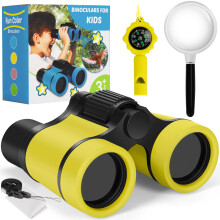 Binoculars for Kids, Kids Binoculars toys for 3 4 5 6 7 8 Years Boys and Girls, Set with Magnifying Glass & Compass - Birthday Gifts Outdoor Toy for