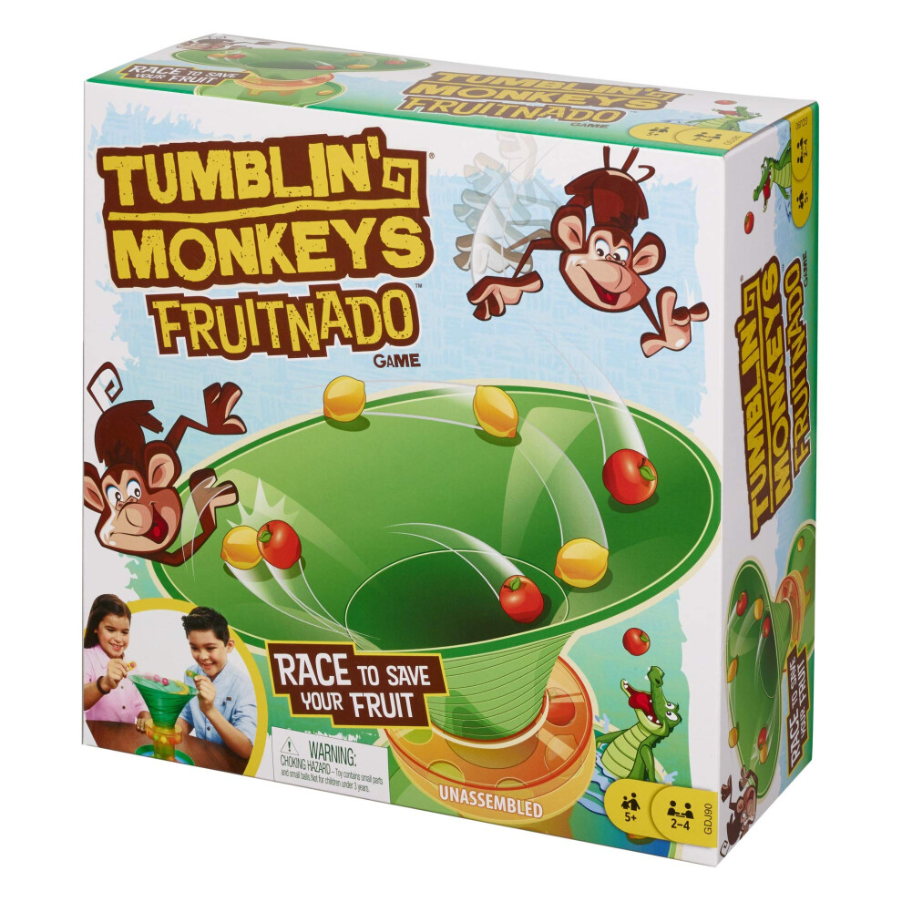 Tumblin' Monkeys Fruitnado Kids Game, 8-inch, with Tongs and Marbles, Great Gift for 5 Year Olds and Up