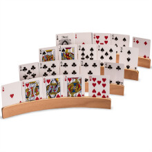 Panorama Wooden Playing Card Holders/Racks - Set of 4 Card Organizers