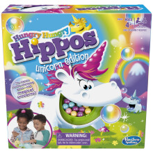 Hungry Hungry Hippos Unicorn Edition Board Game; Pre-School Game for Kids ages 4 and Up; For 2 to 4 Players