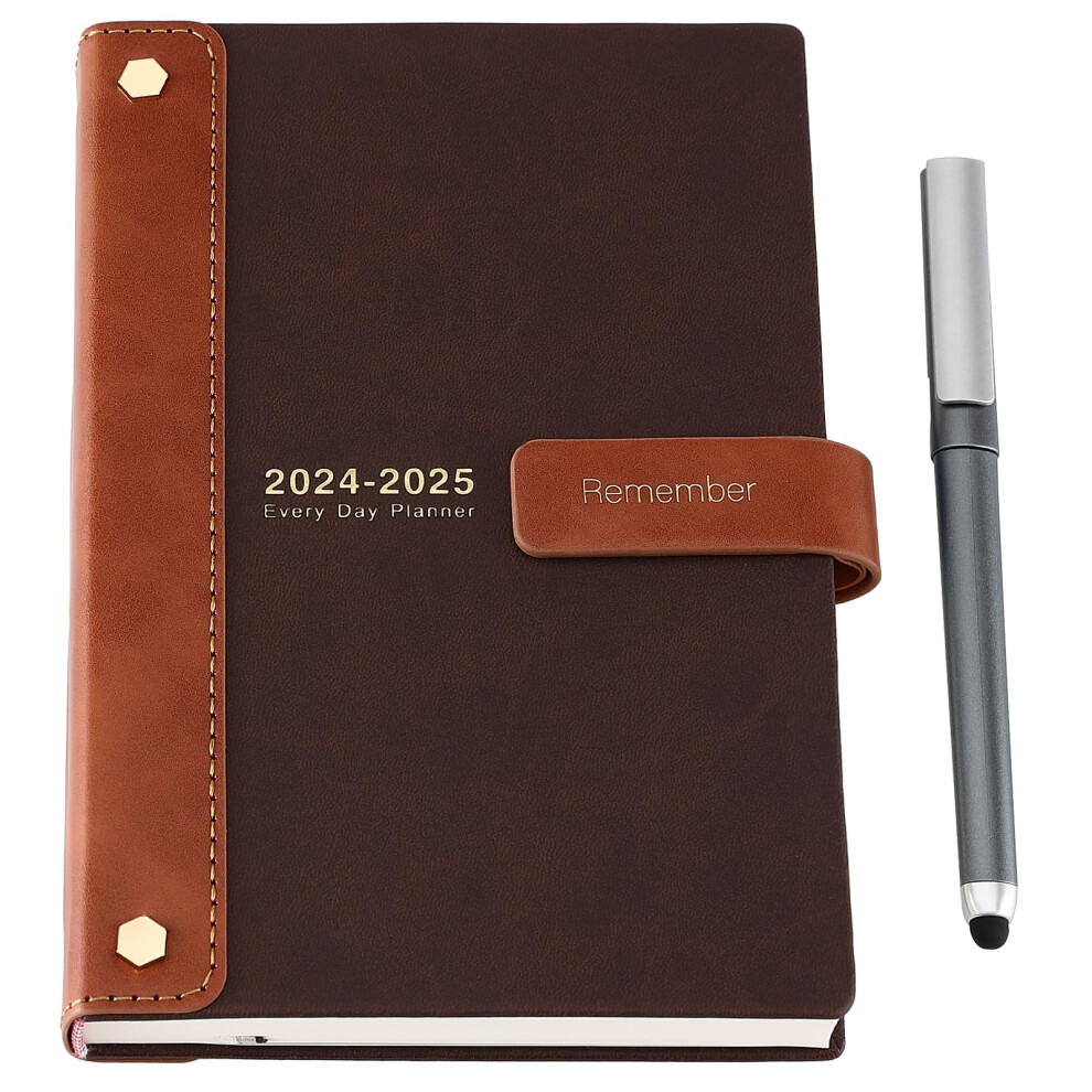 Academic Diary 2024 2025,Agenda 24 25 Diary A5 Page a Day,Hardcover Organiser Mid Year Diary July2024-June 2025,Month Weekly Planner with Pen,Stickers