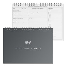 Daily Productivity Planner by Clear Mind Concepts - A4 Spiral Bound, 160gsm Thick Double-Sided Pages for Mind, Body, Spirit & Time Management for 6