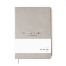 Mal Paper Daily Goal Setter Planner - Grey, 6 Month 274 Page Undated Pad | Soft Cover Productivity Diary with Affirmations, Note Pages Weekly &