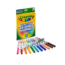 Fine Line Markers, Washable Markers, 12 Count