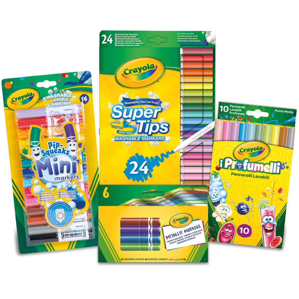 - Markers Super Set, Art& Craft Value, Home and Back to School Colouring Supplies, Gift for Kids, Age 6+