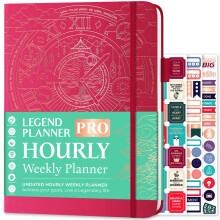 PRO Hourly Schedule - Weekly & Daily Organizer with Time Slots. Appointment Book Journal for Work & Personal, A4 (Hot Pink)