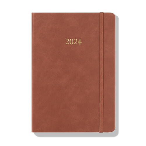 Executive Journal – 2024 Day Per Page Diary – Personalisation Available (Brown, A5) 1