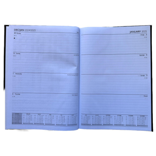 2025 Diary A4 Week to View - Black 1