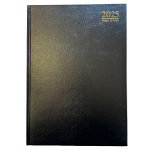 2025 Diary A4 Week to View - Black