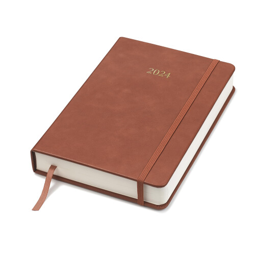 Executive Journal – 2024 Day Per Page Diary – Personalisation Available (Brown, A5)