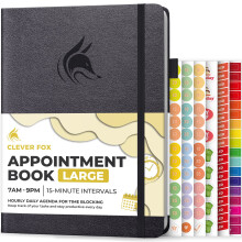 Appointment Book – Hourly Schedule Planner with 15-Minute Increments – Time Box Planner for Daily Work & To-Dos – Weekly & Monthly Spreads,