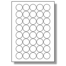Label Planet 40 Per Sheet, 5 Sheets (200 Round Labels). Round Paper Labels for Inkjet and Laser Printers, 32mm Diameter, 40 per Sheet, LP40/32R.