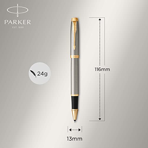 Parker IM Rollerball Pen | Brushed Metal | Fine Point Black Ink | Gift Box 2