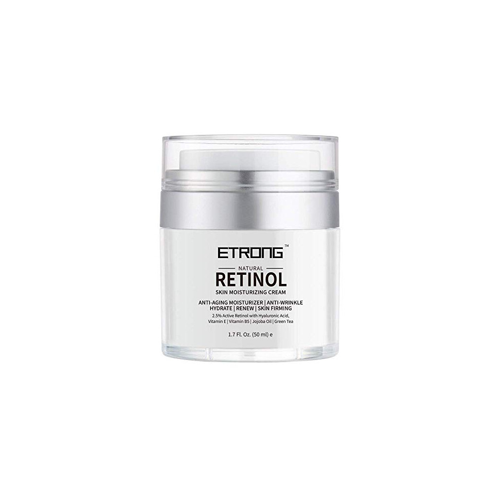 Retinol Moisturizer Cream,ETRONG Anti-aging Wrinkle Night/Day Cream for Face and Eye with 2.5% Retinol,Hyaluronic,Vitamin E and Jojoba Oil