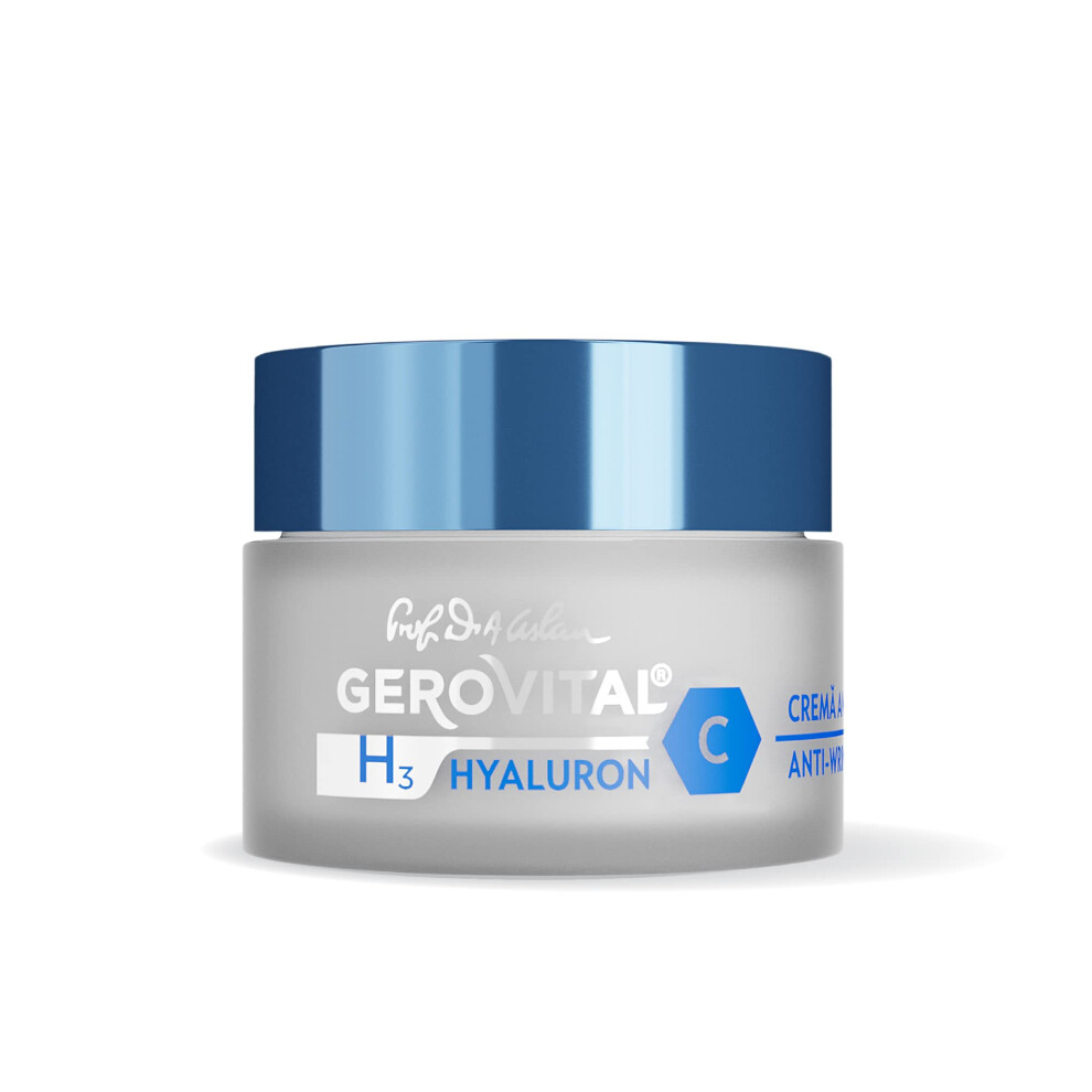 Gerovital Cream Anti-Wrinkle Day Face Rich In Hyaluronic Acid, Vitamin C And E, Intense Moisturizing, For Normal, Mixed, Dry Skin, 50 Ml, H3 Hyaluron