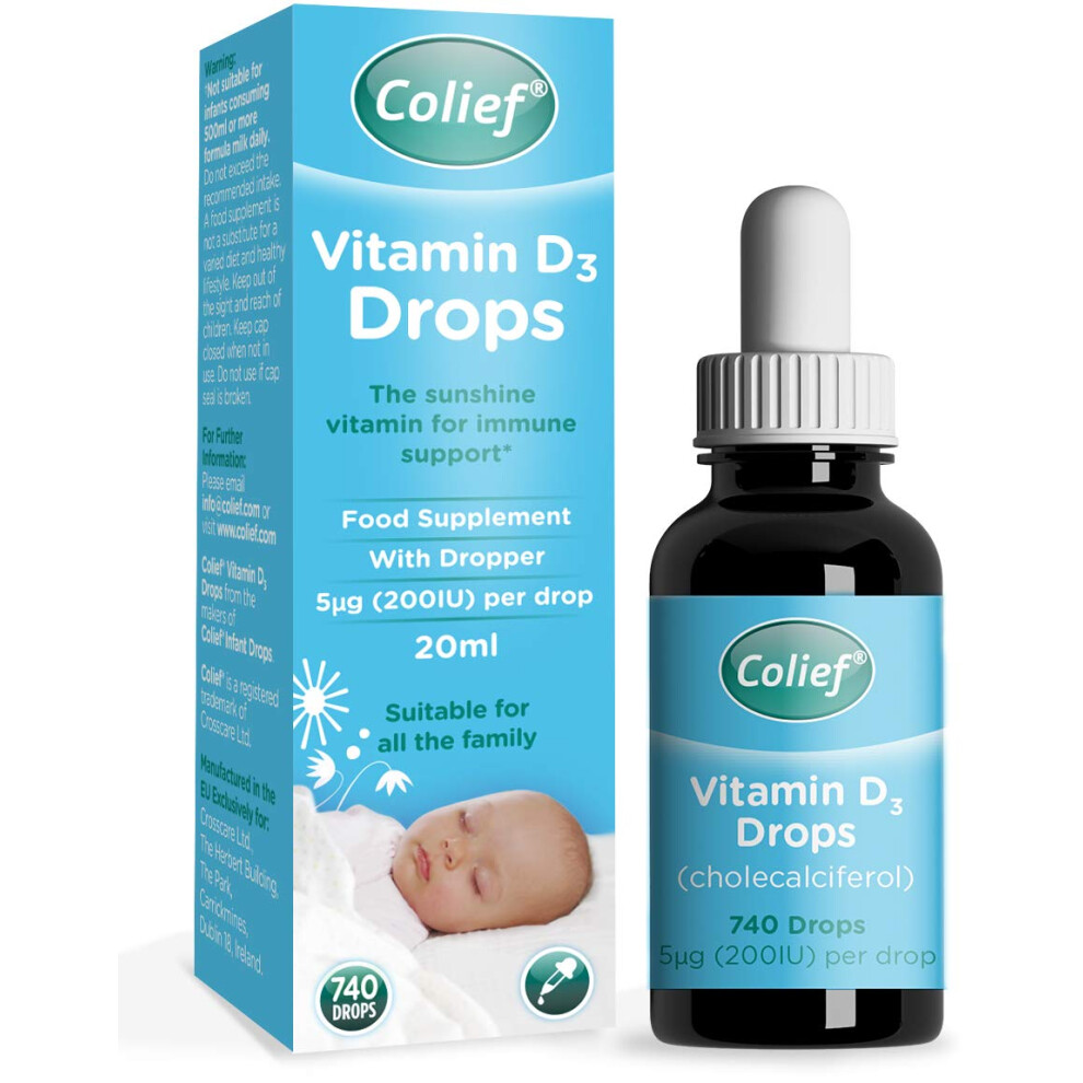 Colief Vitamin D3 Drops | The Sunshine Vitamin For Immune Support | Food Supplement | 20Ml