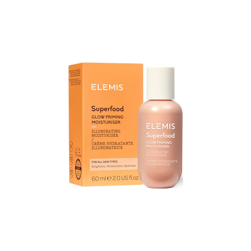 Elemis Cream Superfood Prebiotic-Infused Hydrating Daily Glow Moisturising 60Ml | Radiance-Enhancing Primer & Highlighter 50124