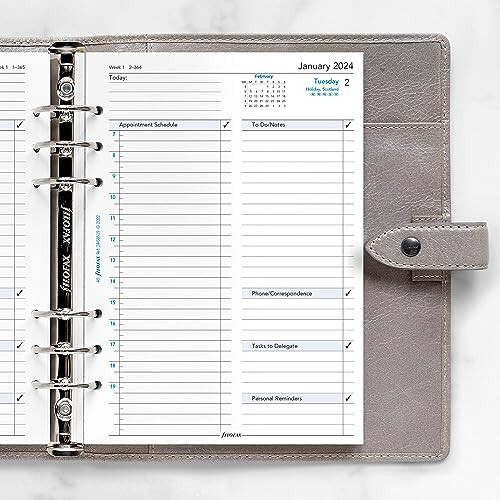 A5 Business Day Per Page English Appointments Diary - 2024, White 2