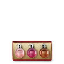 Molton Brown Festive Bath & Shower Gel Bauble Gift Set – Jewel-Style Ornament Trio of Iconic Scents (Eco Gift Box)