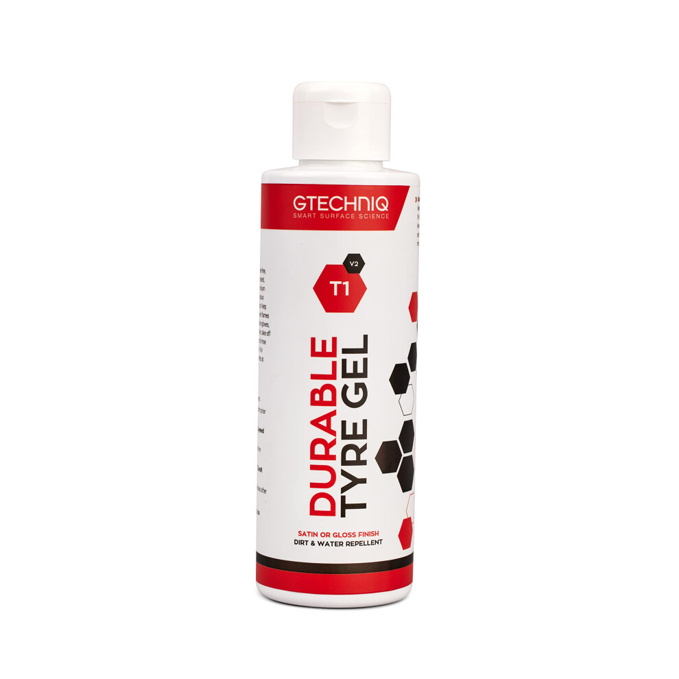 T1 Durable Tyre Gel For Car Tyre Shine, Car Wheel Cleaner Repels Water, Dirt And Grime, Restores Tyre Finish, Anti-Sling Formula, 100% Black 5060147722468