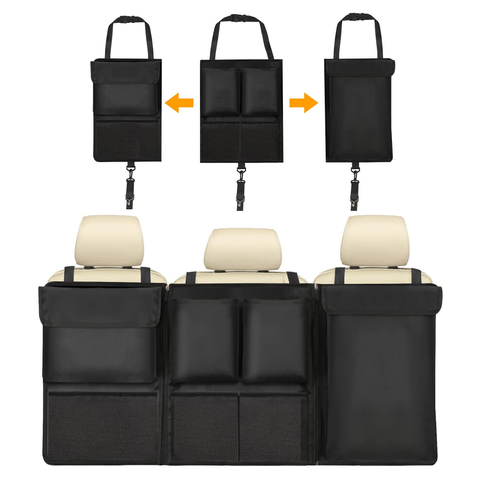 Car Boot Organiser, Car Trunk Tidy Organiser Bag, Detachable Multi-Pocket Car Organiser Seat Back Protectors With Zipper, Water-Proof Durable Foldable 6973009412492