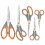 Scissors, Kitchen Scissors with Sharp Stainless Steel Blades and Soft Handles, Multifunctional Scissors Set, 5PCs, Orange/Grey 1