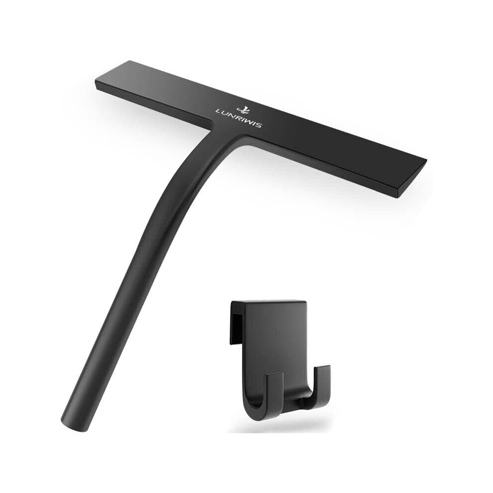 Silicone Shower Squeegee with Hook, White Window Glass Scraper Squeegee Shower Cleaner, Shower Wiper Mirror Screen Wiper for Bathroom Mirror Wipe Car