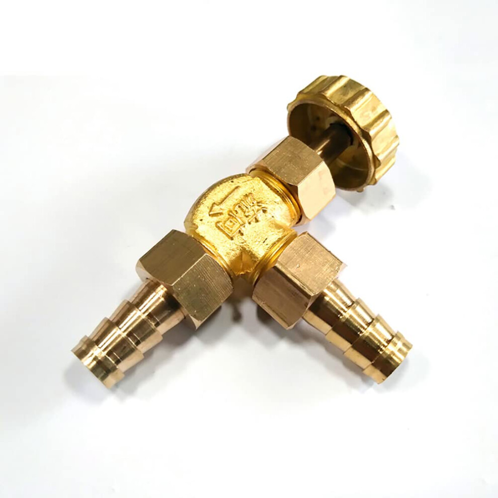 1/4" Brass Needle Valve Propane Butane Gas Adjuster Barbed Spigots 1 Mpa 784117142463