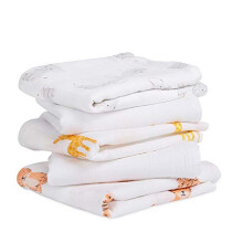 essentials 100% Cotton Muslin Musy Squares, Multi-use Baby Cloths for Girls & Boys, 60x60cm, Ideal Newborn & Infant Nursing Set, Perfect Shower Gifts,