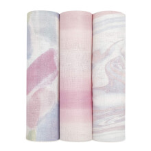 silky soft Muslin Swaddle & Receiving Blankets for Baby Girls & Boys, 120x120cm, Ideal Newborn & Infant Swaddling Wrap Set of Bamboo Viscose, Perfect