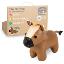 Little Big Friends Piccoli Amici | Giocattolo Sonaglio | Peluche Speciale | Facile da Pulire | Charles Il Cavallo
