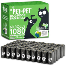 1080 Counts Poo Bags Dogs, USDA Certified 38% Biobased Dog Poop Bags Rolls, 60 Large Poo Bags, Thick Dog Poo Bags