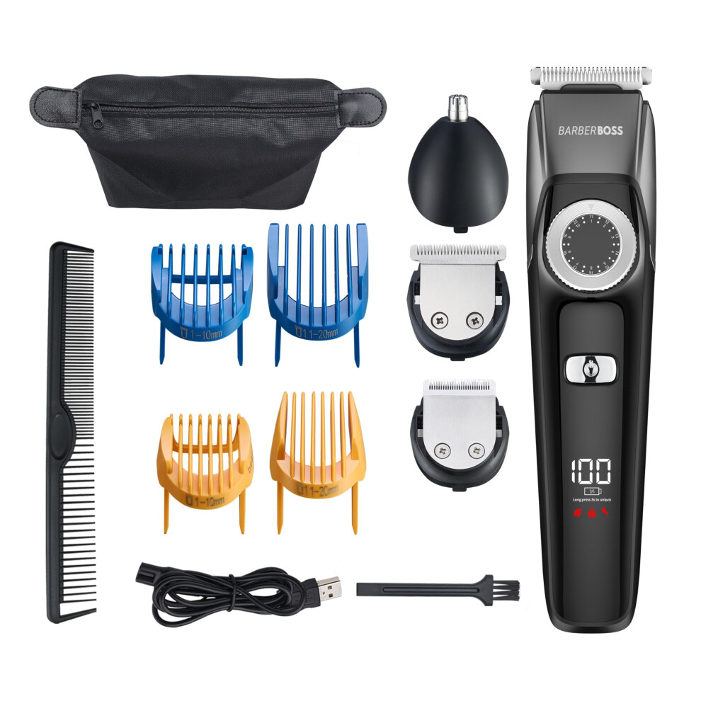 Barberboss Beard Trimmer Men, Waterproof, Mens Grooming Kits, Nose Hair Trimmer For Men, Cordless Hair Clippers Men: Trimmer For Men