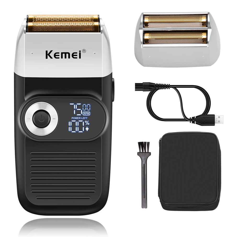 Kemei Foil Shaver For Men Electric Razor With Bald Trimming Cordless Electric Shavers With Led Display Father Day Gifts