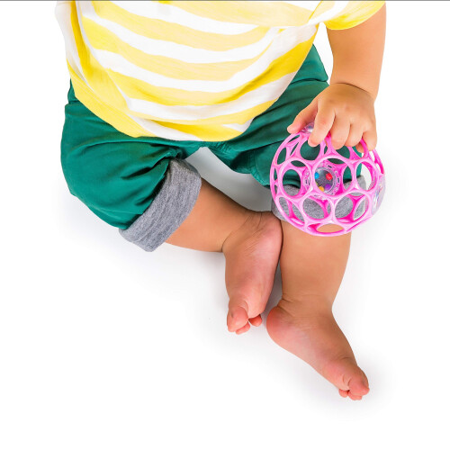 Bright Starts Oball Rattle Easy-Grasp Toy - Pink, Ages Newborn+ 2