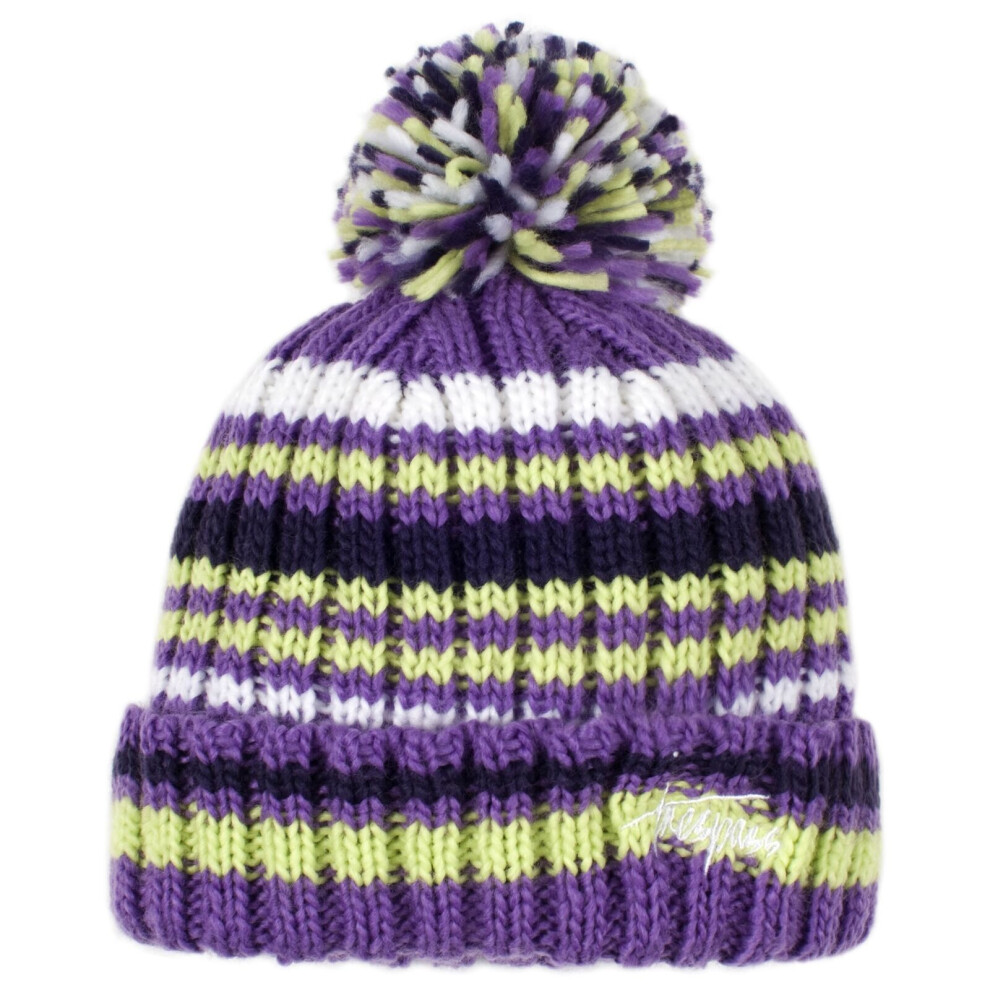 Trespass Girls Beanie Hat Bobble Pom Pom Candy