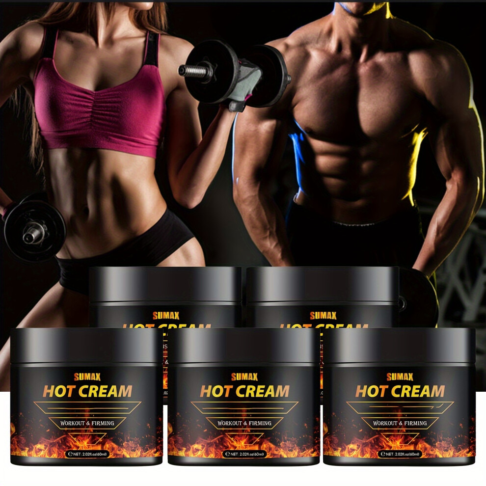 Flemye Cream (5Pcs-Hot Sweat ) 60Ml/Pcs Hot Muscle Body Massage Body Lotion Glycerin-Rich