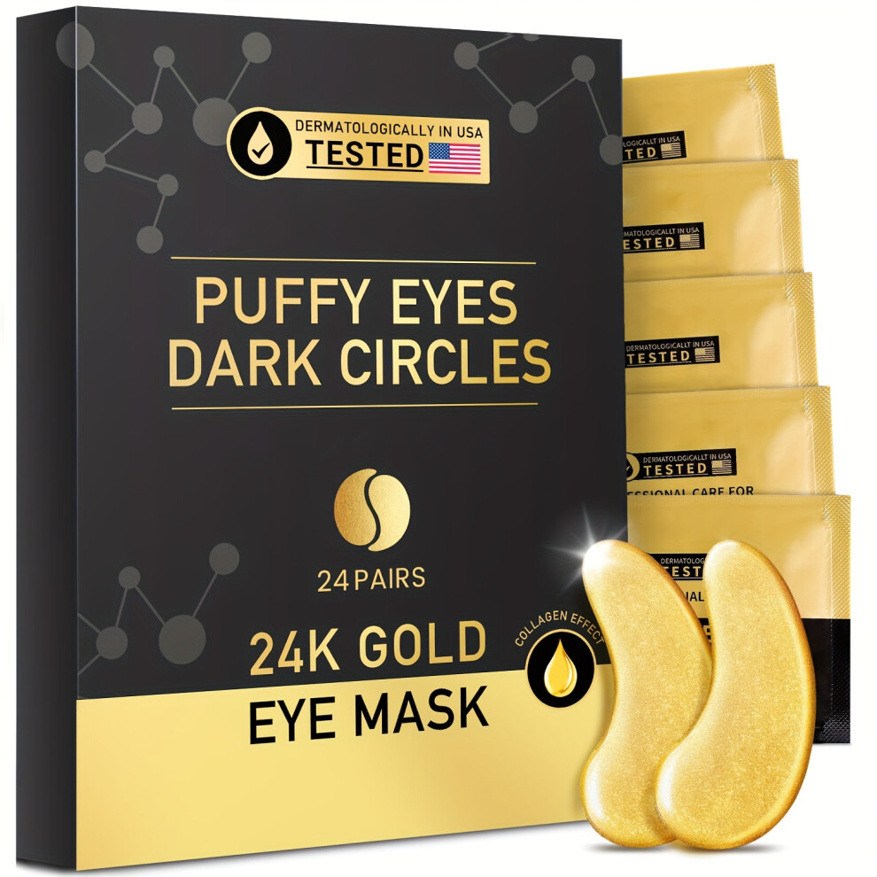 Golden (24) 24 Pairs Of Luxurious 24K Under Eye Patches - Rejuvenating Collagen-Infused Masks