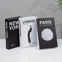 (3pcs) 3-Piece Elegant Decorative Book Set - Space-Saving Foldable Design