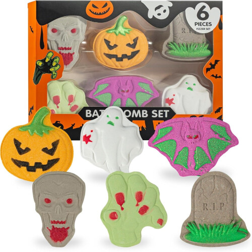 Kids Halloween Bath Bombs Set Scary Pattern Shaped Bubble Funny Creative Bath Toy For Gift
